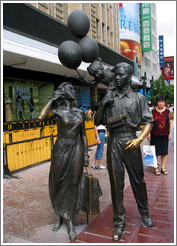 Statue celebrating commercialism.  Najing Ave.