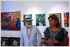 Cuban artists Juan Moreira and Alicia Leal in their studio.