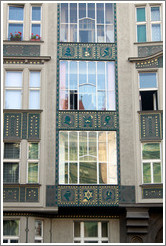Windows with Star of David and other images, Josefov.
