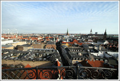 View to the southeast from Rundetaarn (The Round Tower). Kunsthallen Nikolaj is in the center.
