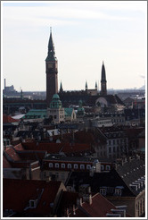 View of Radhuset (city hall) and the Palace Hotel  from Rundetaarn (The Round Tower).