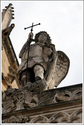 Angel at the top of Cathedrale St-Sauveur.
