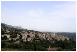 View of the old town of Tourrettes-sur-Loup, from a hill above the town.