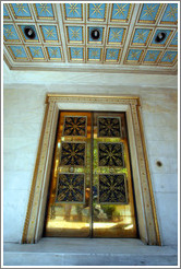 Gold-colored door of the Archaeological Institute (&#913;&#961;&#967;&#945;&#953;&#959;&#955;&#959;&#947;&#953;&#954;&#942; E&#964;&#945;&#953;&#961;&#949;&#943;&#945;).