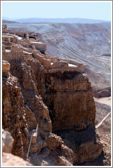 Hanging Palace of Herod, lower terrace, desert fortress of Masada.