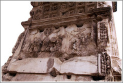 Detail showing items taken from the Temple in Jerusalem, Arco di Tito (Arch of Titus), Roman Forum.