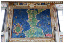 Upside down map of southern Italy (drawn from Rome's point of view), Gallery of Maps, Vatican Museums.