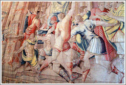 Julius Caesar's assassination, tapestry detail, Tapestry Gallery, Vatican Museums.