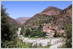 Berber village on a dry riverbed in the Atlas Mountains.