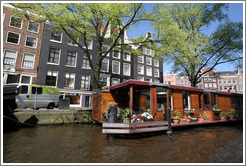 Houseboat.  Prinsengracht, Jordaan district.