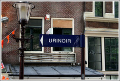 Urinoir (outdoor toilet) sign.  Red Light district.
