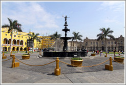 Fountain, Plaza de Armas, Historic Center of Lima.