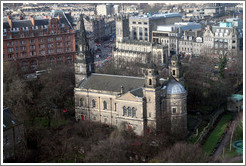 St. Cuthbert's Parish Church, viewed from Edinburgh Castle.