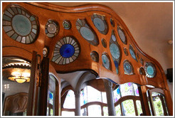 Door frame with stained glass insets.  Casa Batll
