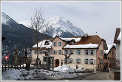 Hotel Meisser, with mountains behind.
